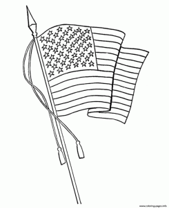 Waving American Flag 7e53 Coloring Pages Printable