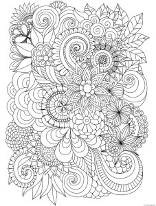 Flowers Adulte Difficult Complex Coloring Pages Printable