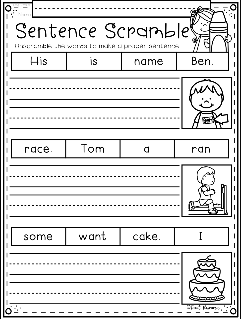 English Writing Practice Worksheets For Grade 1