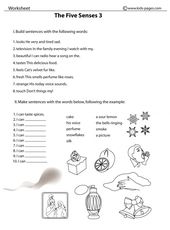 Science 5 Senses Worksheets For Grade 1