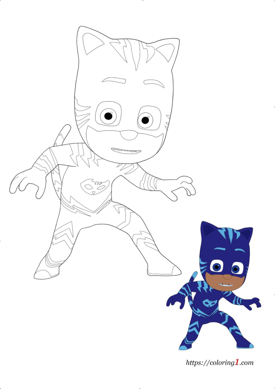 Catboy Colouring Pages Pj Masks Coloring Pages To Print Pj Masks