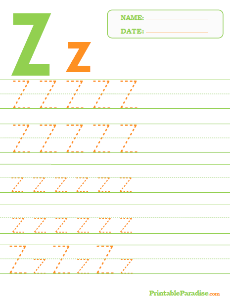 Printable Letter Z Worksheets For Preschool
