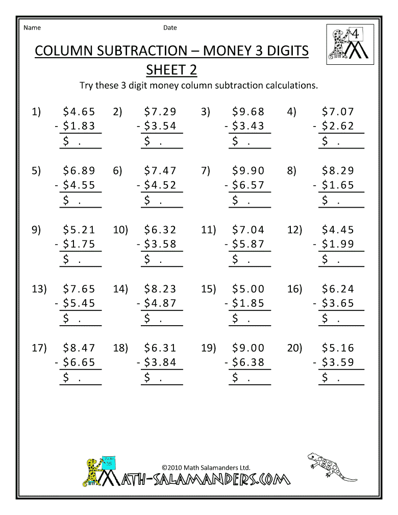 Addition Subtraction Multiplication Worksheets Grade 4