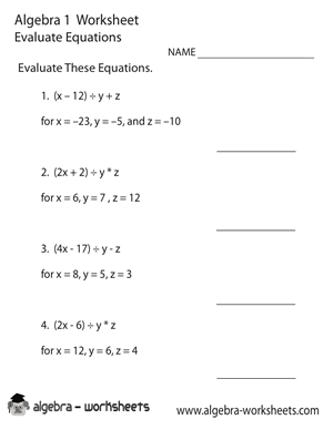 Basic Algebra Problems Worksheet And Answers