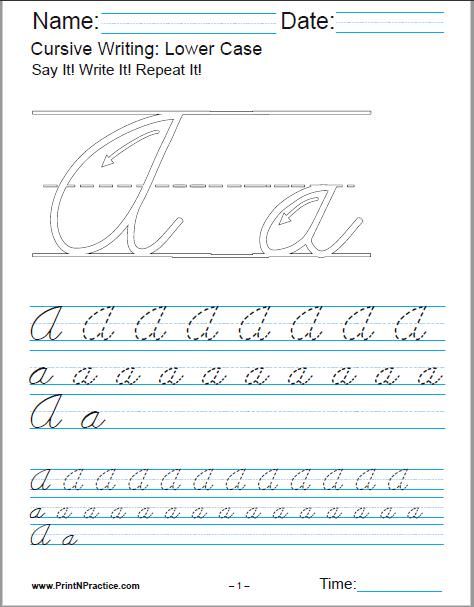 Printable Cursive Alphabet Handwriting Worksheets