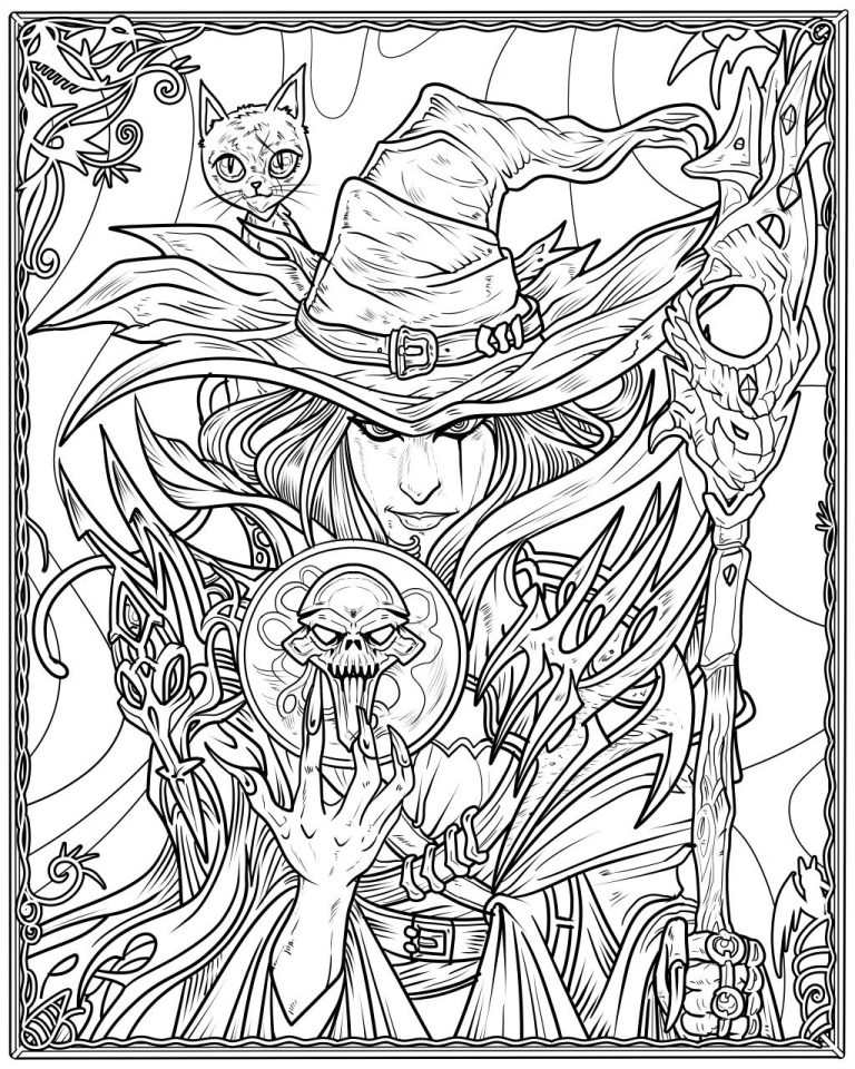 Witches Coloring Page