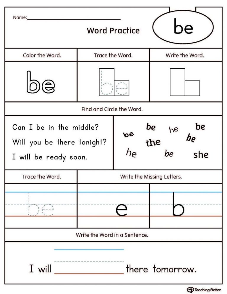 Sight Word Can Worksheet Free
