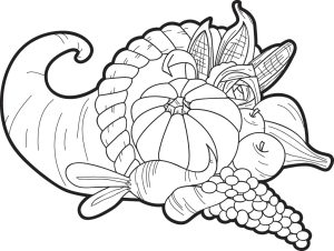 Printable Cornucopia Thanksgiving Coloring Page for Kids SupplyMe