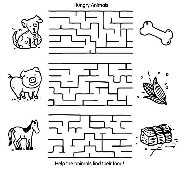 Simple Maze Worksheets For Preschoolers