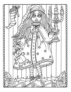 A Gothic Christmas Digital Coloring Book, Fun coloring pages, digi