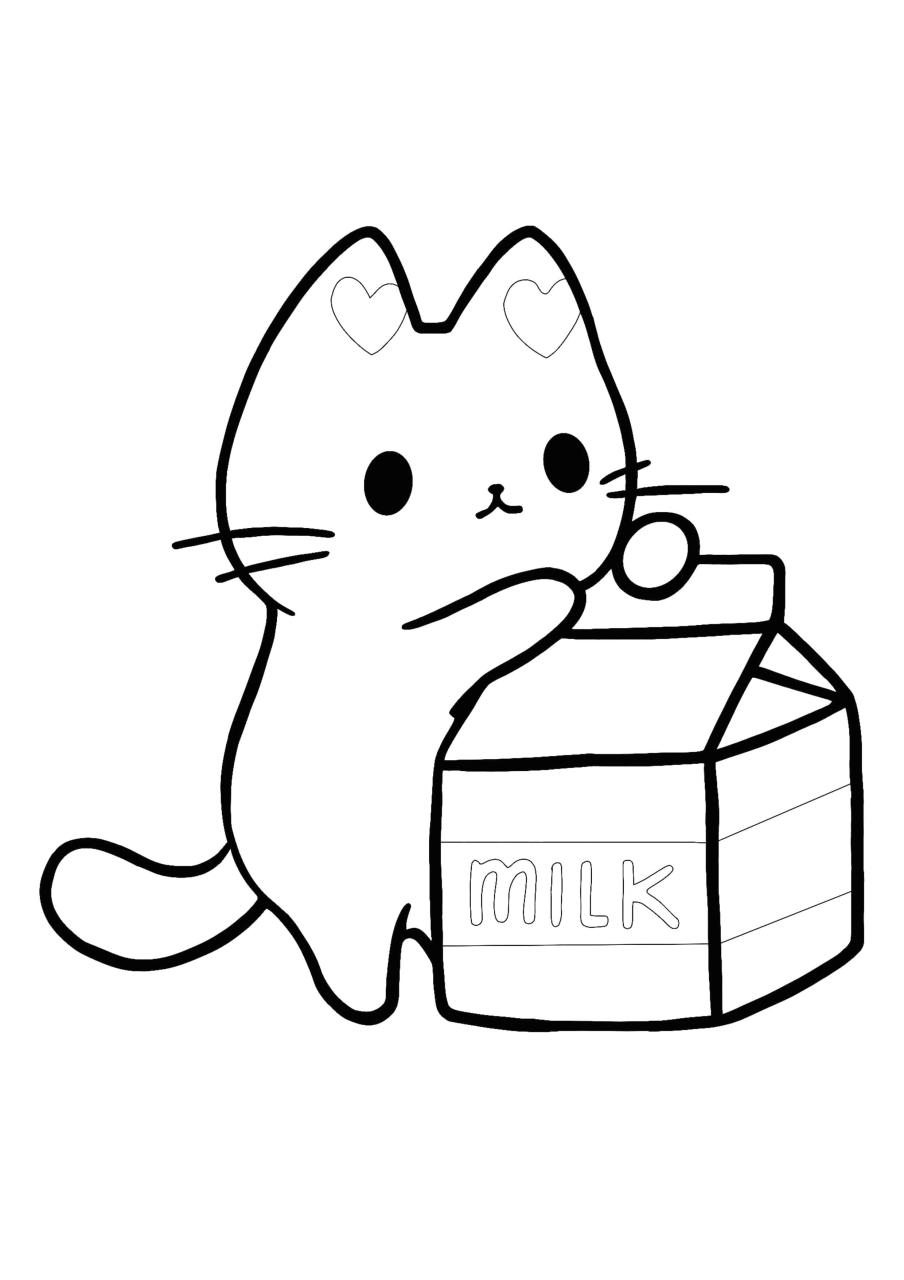 Kawaii Kitten coloring page Kids printable coloring pages, Cat