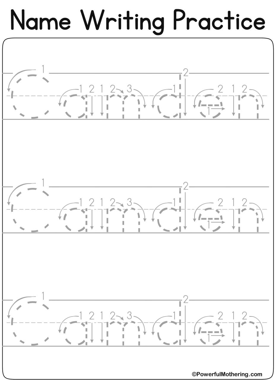 Traceable Free Name Tracing Worksheets For Preschool