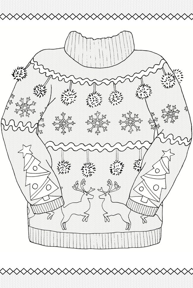 Printable Ugly Sweater Coloring Page