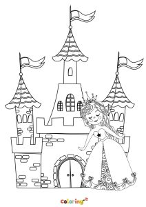 Princess In Castle Coloring Page Coloring pages, Castle coloring page