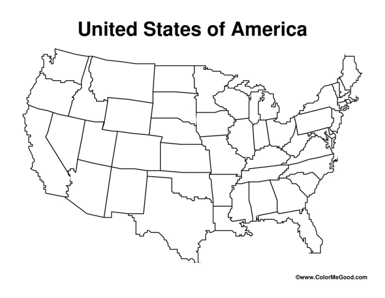 Coloring Pages United States Map