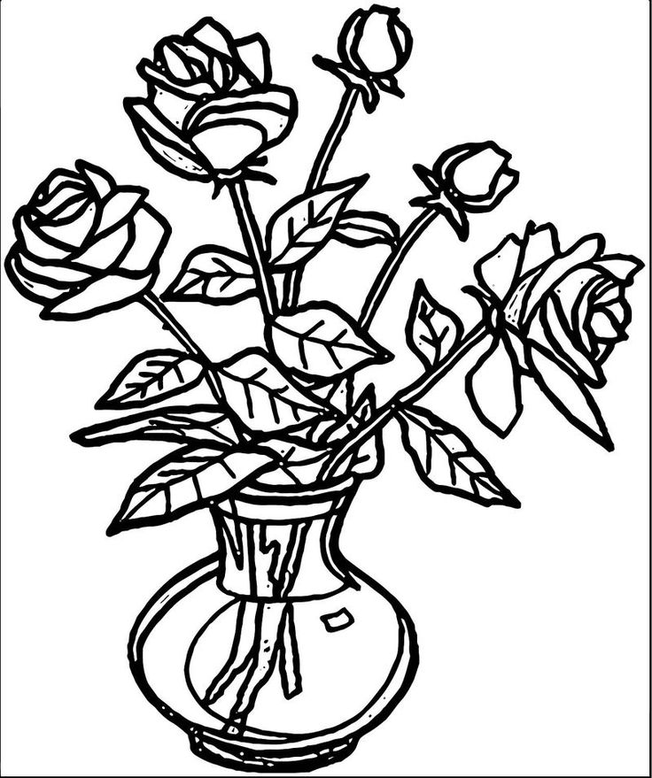 Rose Flower Coloring Page 005 Printable flower coloring pages, Rose