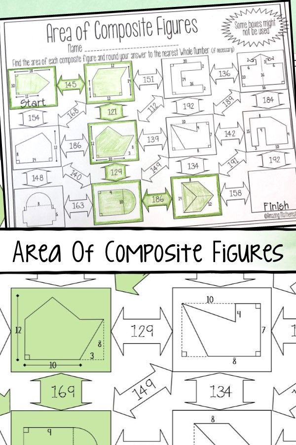Area Of Composite Figures Worksheet 6th Grade Answers worksheet