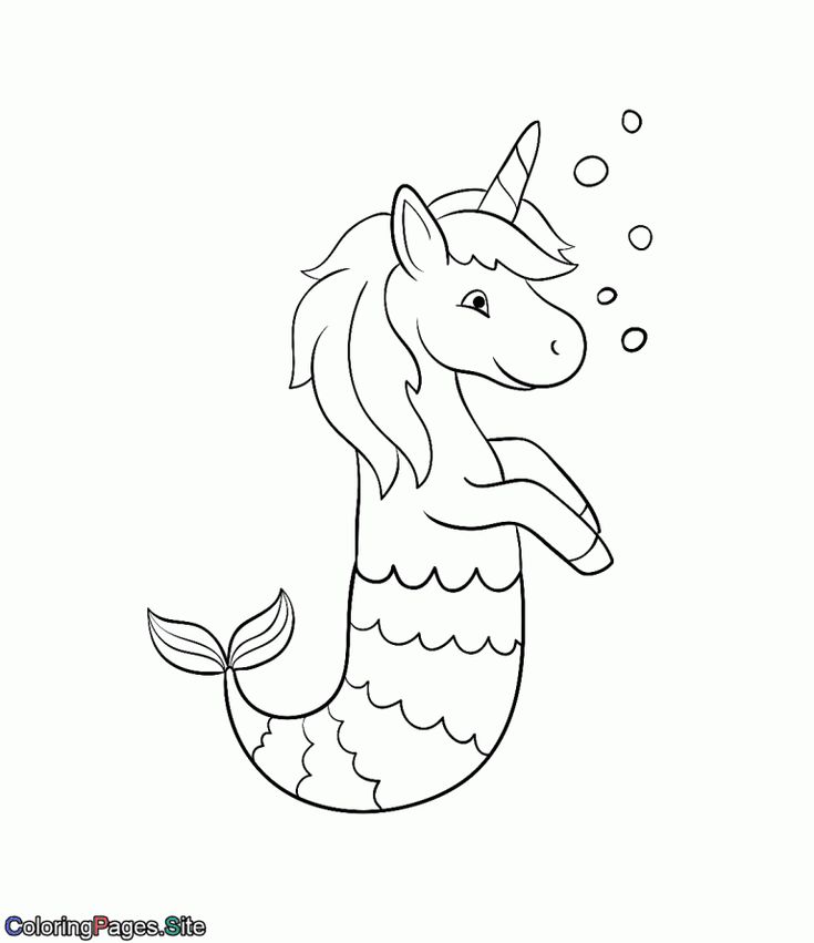 Unicorn Mermaid Coloring Pages