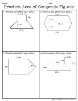 Area Of Composite Figures Worksheet 6th Grade Answer Key