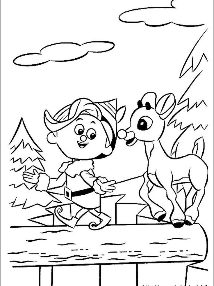 Rudolph The Red Nosed Reindeer Coloring Pages