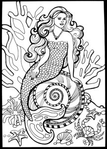Dover Mermaid1 Coloring Page Mermaid coloring book, Mermaid coloring