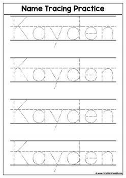 Kindergarten Free Name Tracing Worksheets