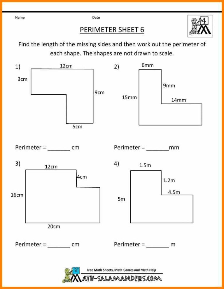 Area And Perimeter Worksheets Pdf With Answers