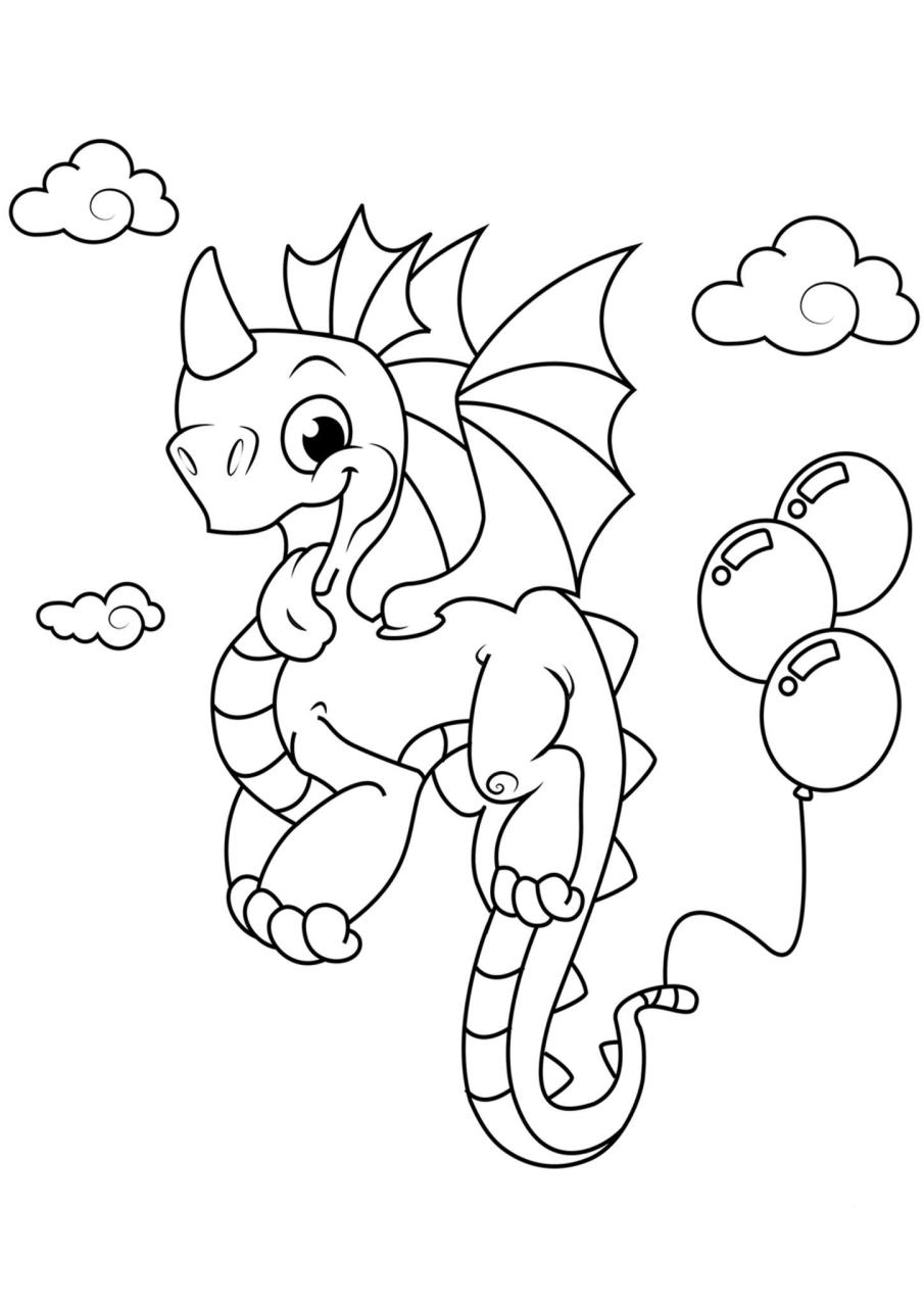 Easy Dragon Coloring Pages
