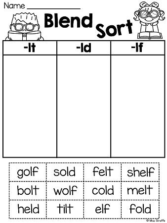 First Grade Final Consonant Blends Worksheets