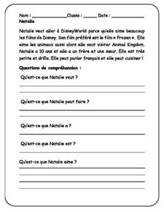 6th Grade French Comprehension For Class 6