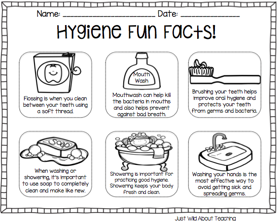 Cleanliness Personal Hygiene Worksheets For Grade 1