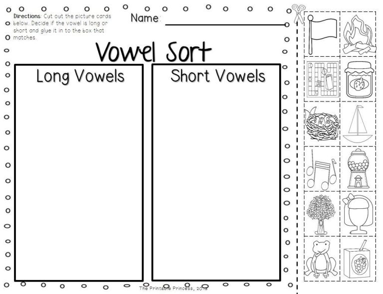Long And Short Vowel Sounds Worksheets For Grade 1