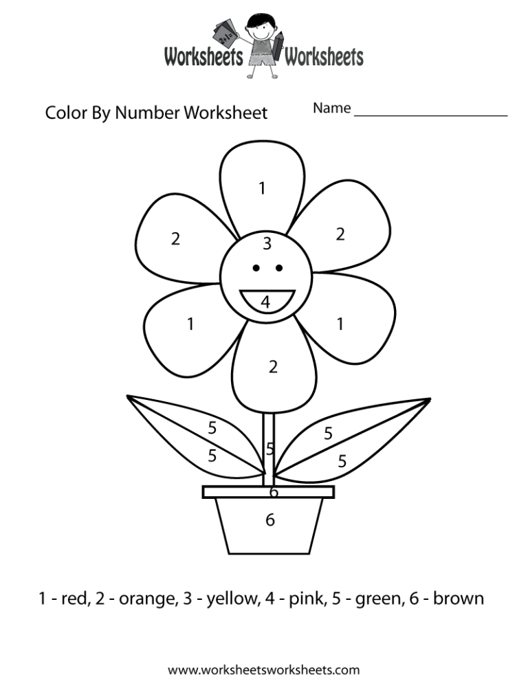 Kinder Color By Number Worksheets