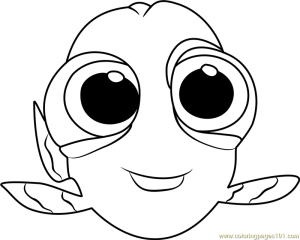 Baby Dory Coloring Page for Kids Free Finding Dory Printable Coloring