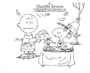 Charlie Brown Thanksgiving Coloring Lesson Kids Coloring Page