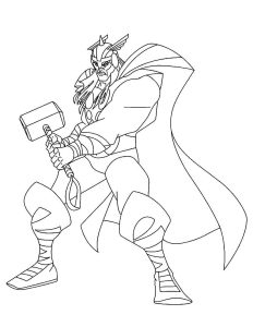 Thor to color for children Thor Kids Coloring Pages