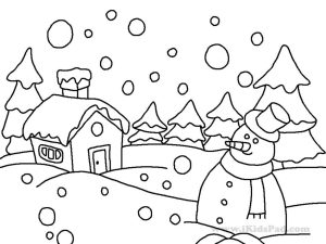 Snow Scene Coloring Page Lessons, Worksheets and Activities