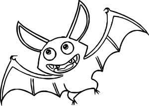Halloween Cartoon Bat Coloring Page