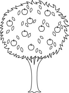Huge Apple Tree Coloring Page Kids Play Color