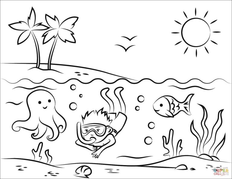 Coloring Page Sunset