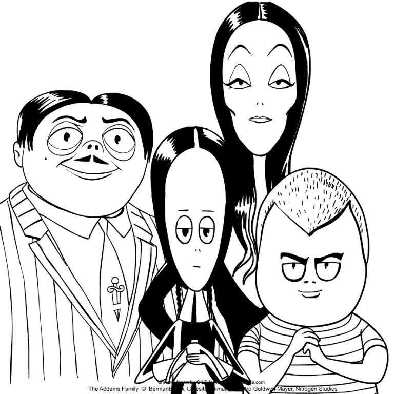 Addams Family Coloring Pages