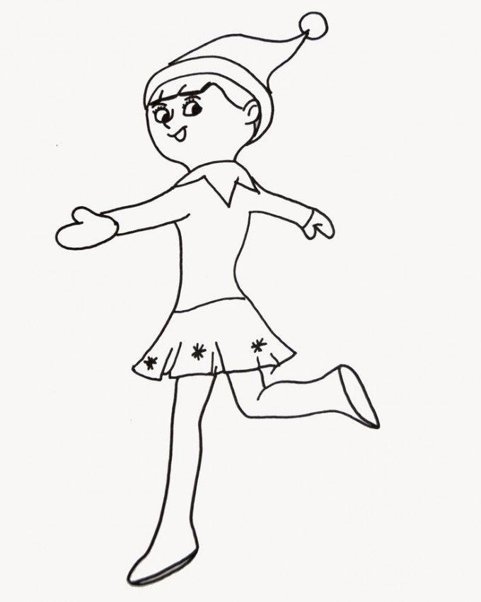 Coloring Page Elf On The Shelf