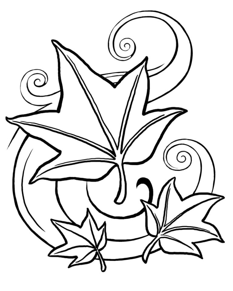 Coloring Page Leaves
