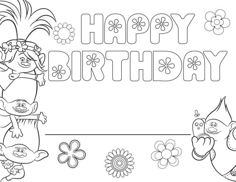Birthday Card Coloring Page