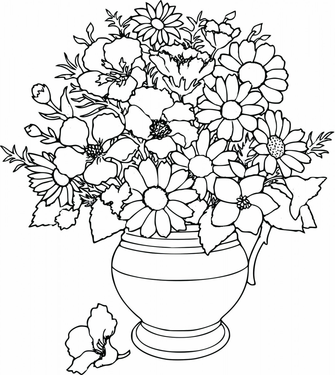 Simple Flower Coloring Pages Free Cute Printable Coloring Pages