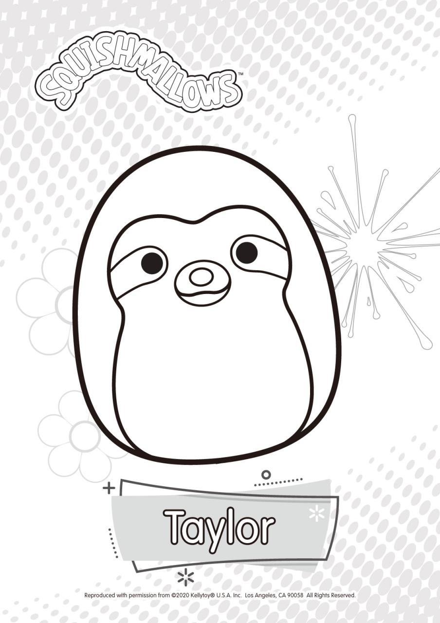 Squishmallows Taylor Coloring Pages