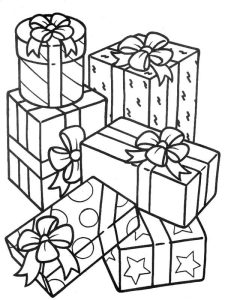 Stack Of Gifts Coloring Page Coloring Sky
