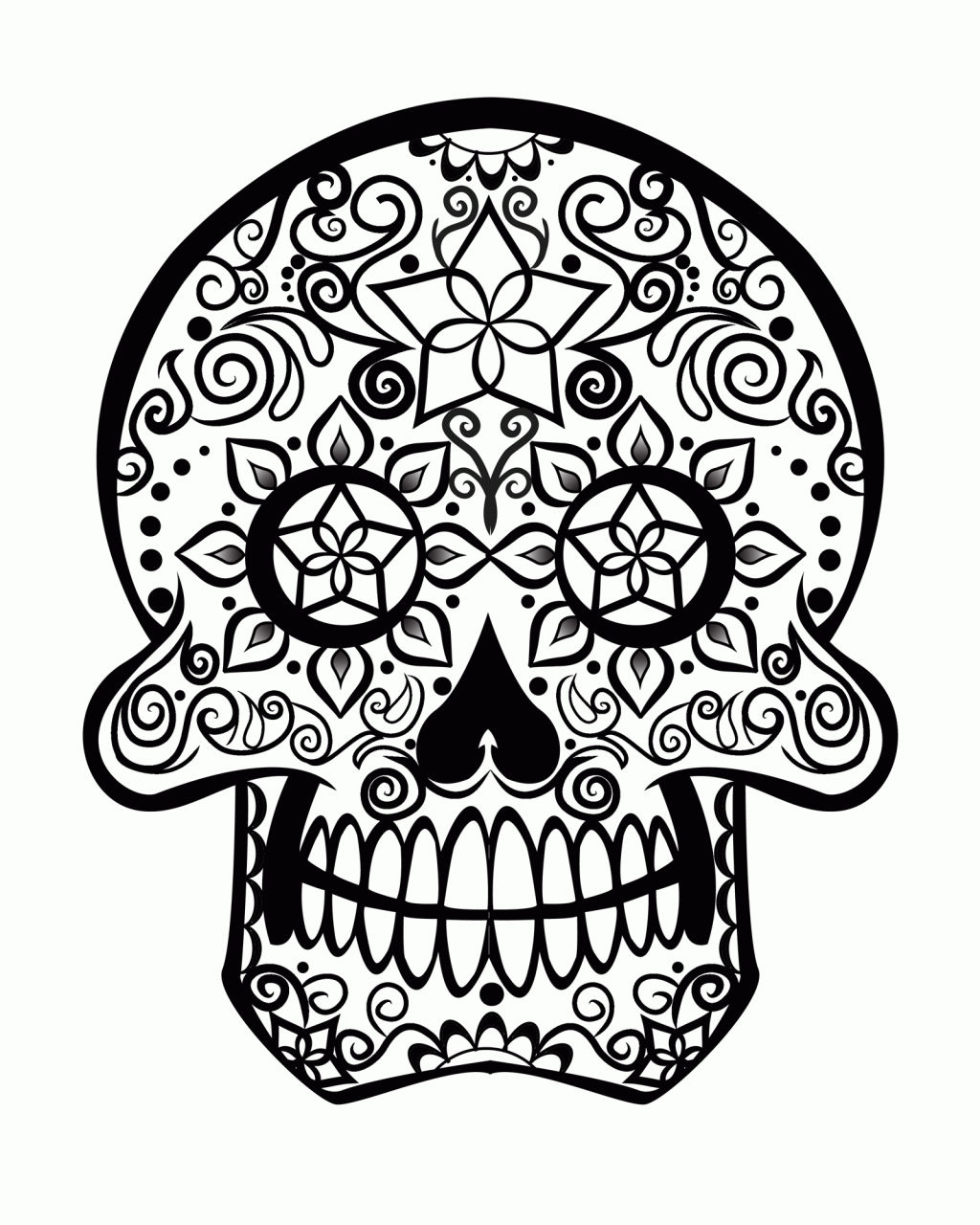 Sugar Skull Coloring Page Coloring Home