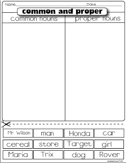 First Grade Common Noun And Proper Noun Worksheet For Grade 1