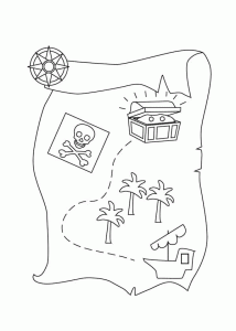 Pirate Treasure Map Coloring Pages Coloring Home